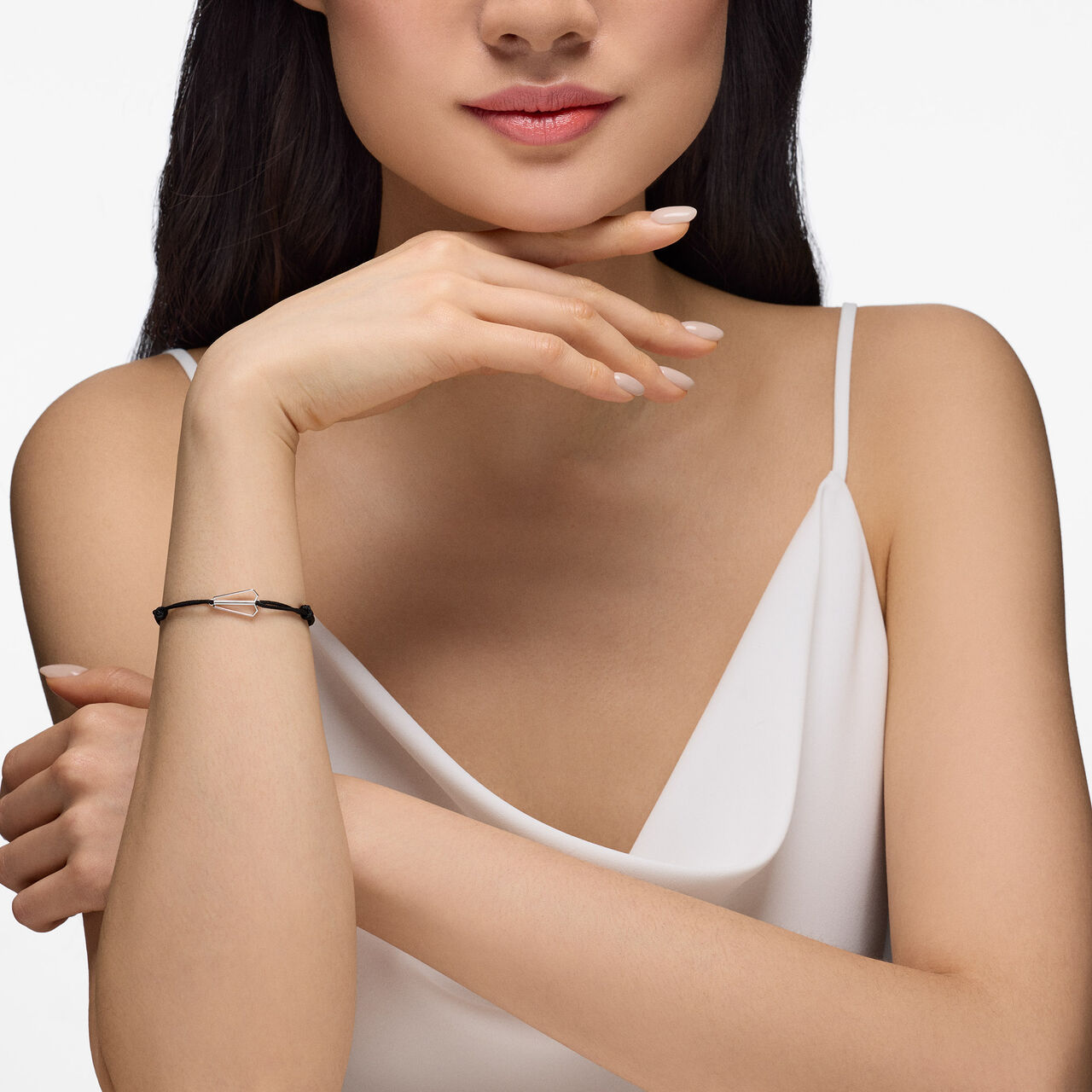 Birks Beekeeper Sterling Silver Charity Cord Bracelet on model image number 1